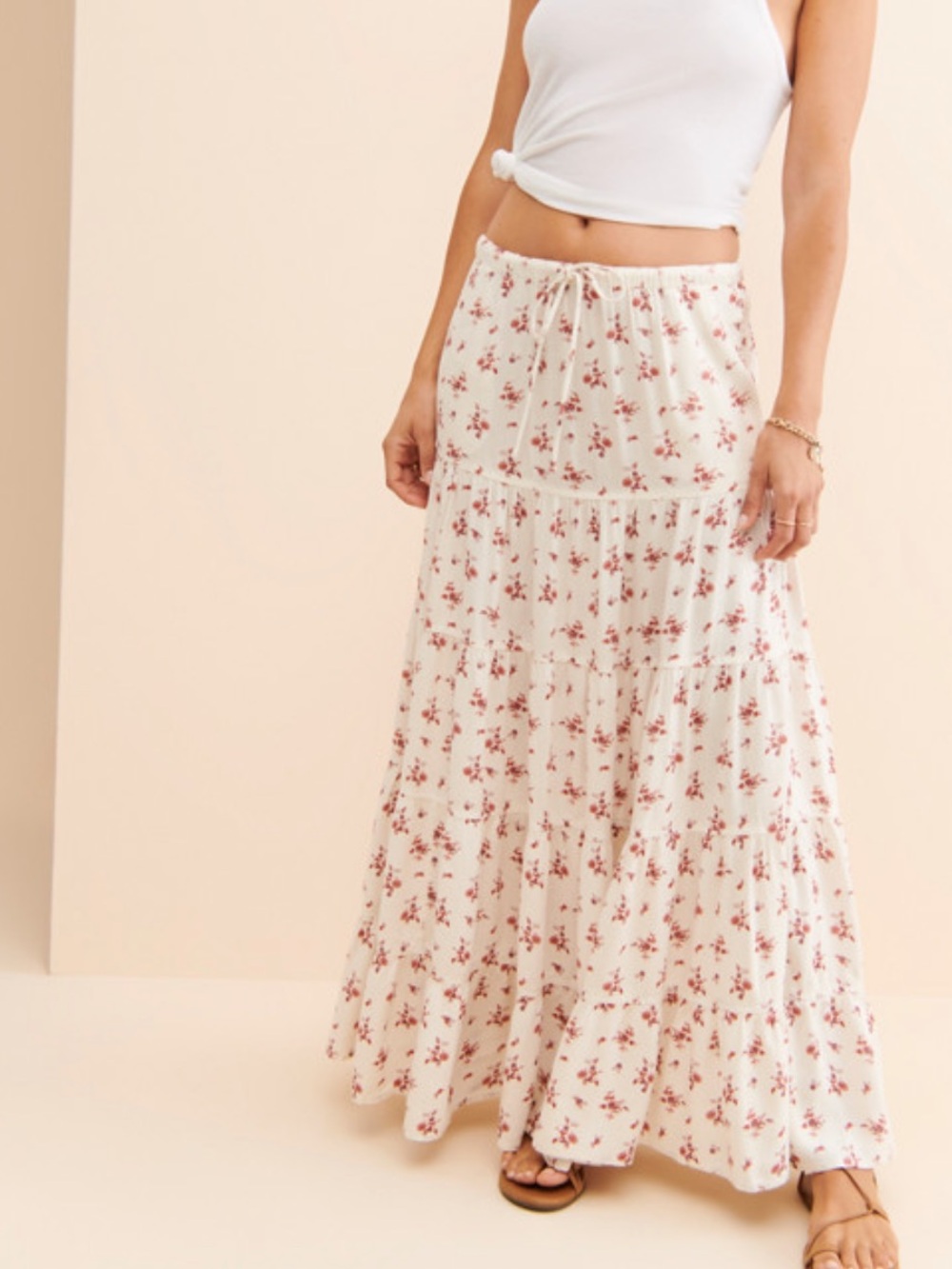 Free people nova tiered maxi skirt
